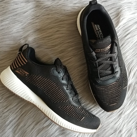 skechers bobs sport squad metallic trainers